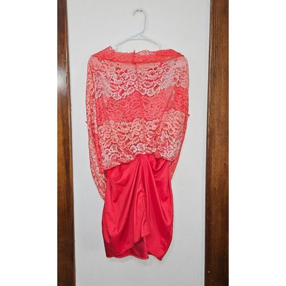 Belle Badgley Mischka Womens Lace Hater Dress Sz 6 Small Sleeveless Pleated - Picture 6 of 9